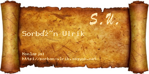 Sorbán Ulrik névjegykártya